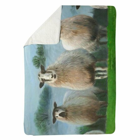 BEGIN HOME DECOR 60 x 80 in. Flock of Sheep-Sherpa Fleece Blanket 5545-6080-AN313